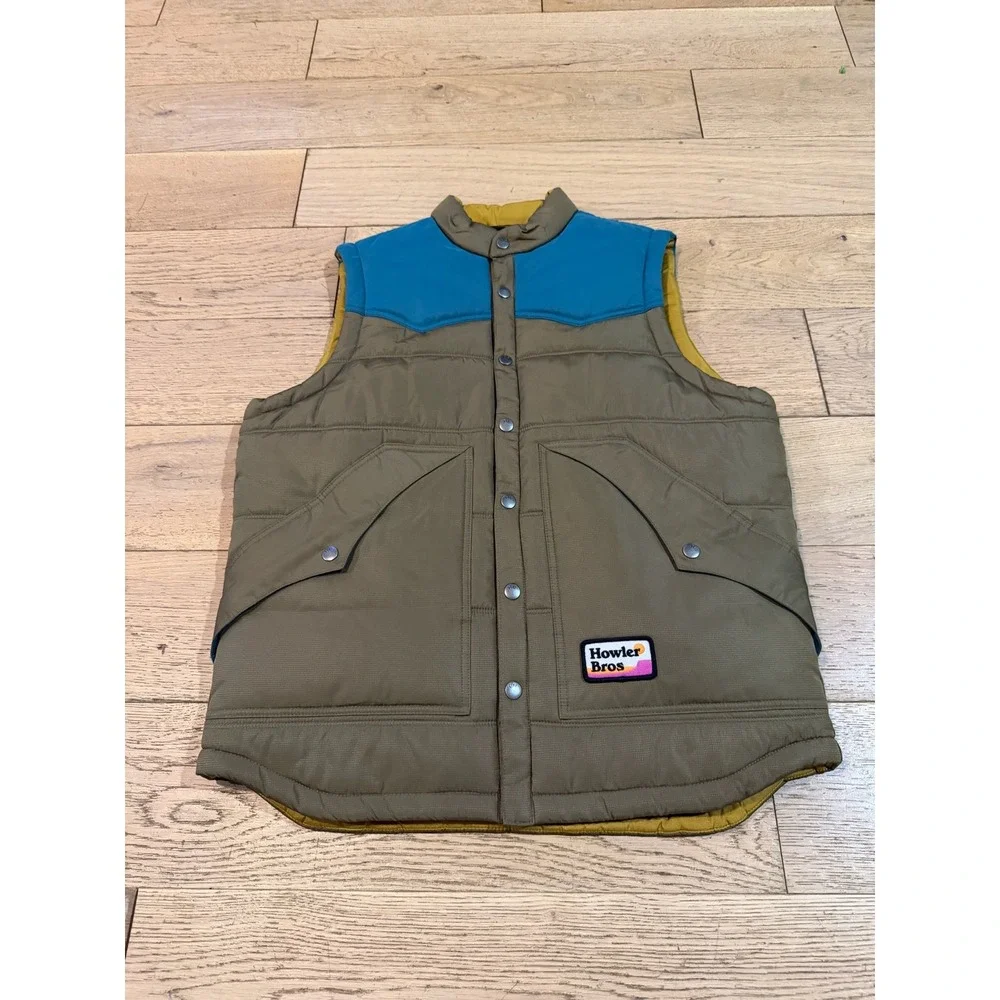 Howler Brothers Rounder Vest Capers/Dark Teal Western Style Puffer Mens Medium - Picture 1 of 6